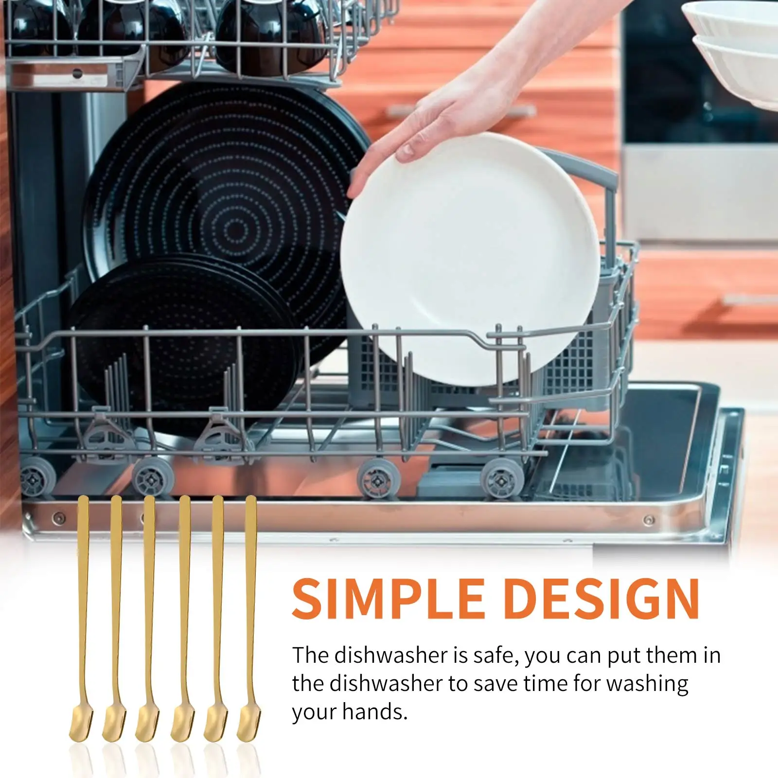 

6 шт., ложка из нержавеющей стали для смешивания мороженого, кофе