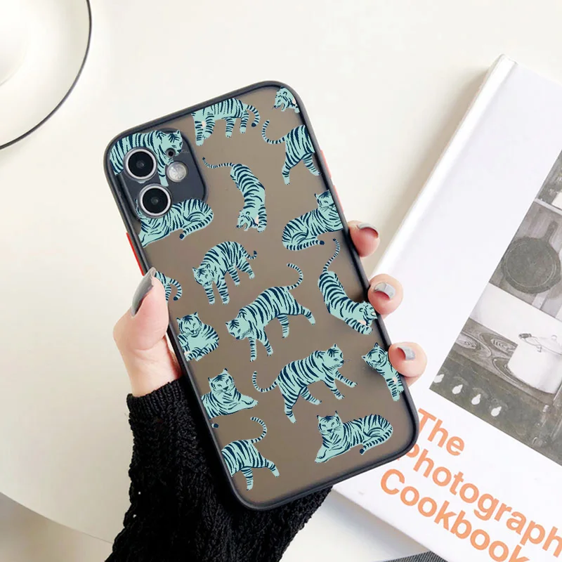 

Luxury Leopard Wild Animals Pattern Transparent phone Case for iphone 13 12 MiNi 11 Pro X XS XR MAX 7 8 Plus SE 2020 cover