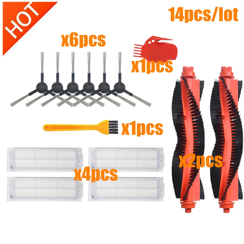 

Основной щетки Hepa фильтр боковая щетка для Xiaomi Mijia STYJ02YM Конга 3490 Viomi V2 PRO V-RVCLM21B робот пылесос Запчасти Аксессуары