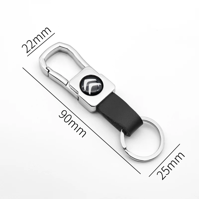 

Car keychain high quality metal leather portable car logo keychain car accessories suitable for Citroen-C1 3 6 BX CX GT