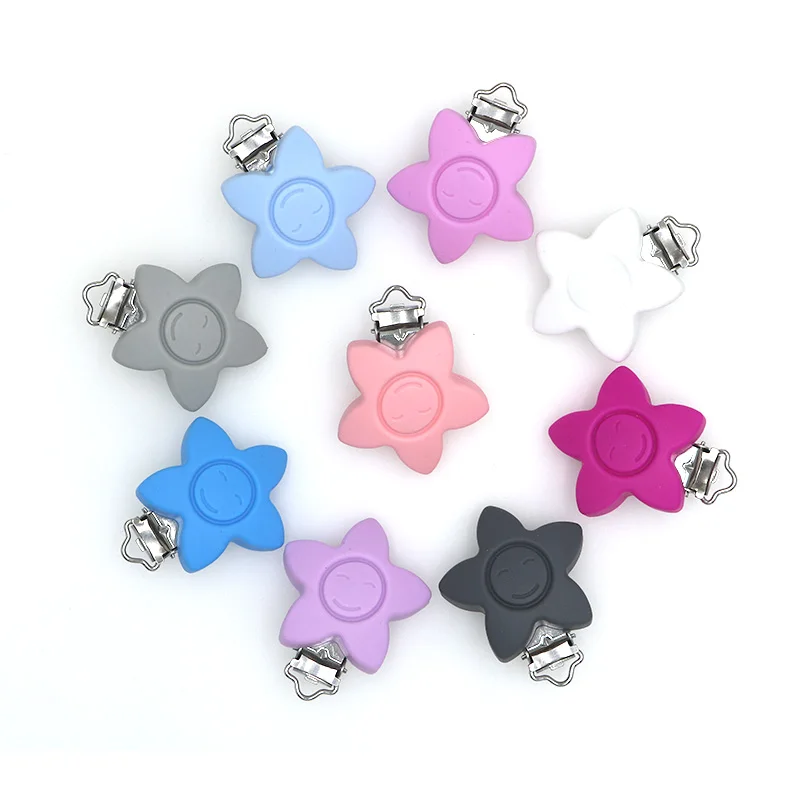 

Kovict 3pcs Smile Pacifier Clip Food Grade Silicone Metal Feeding Nipple Holder Tools For Pacifier Chains Necklaces Dummy Clip