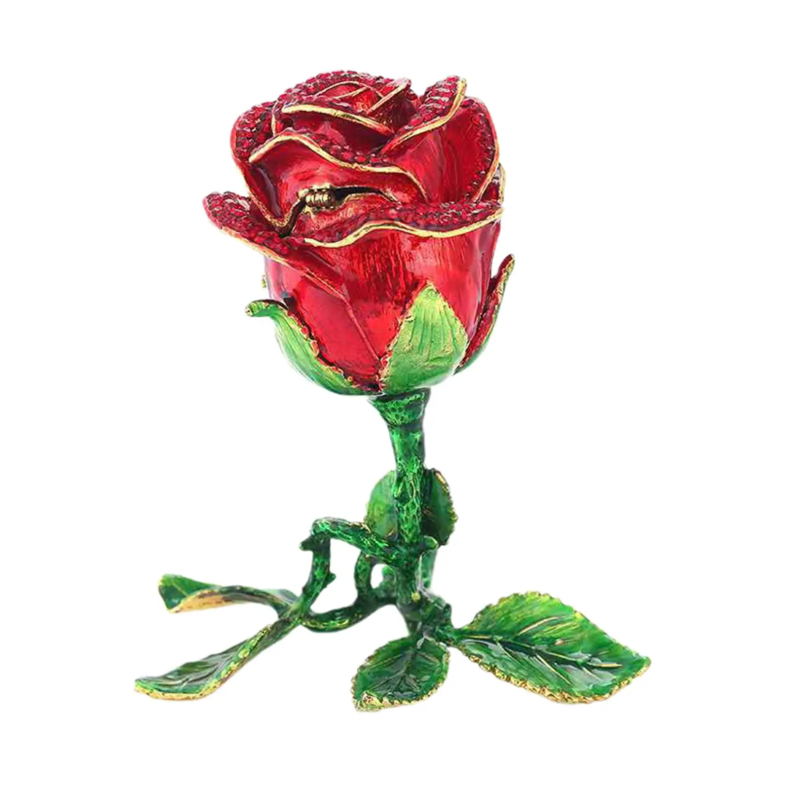 

Подарок на день святого Валентина для девушки розы инкрустированная шкатулка для ювелирных изделий 3D сплав кольцо ожерелье серьги безделу...