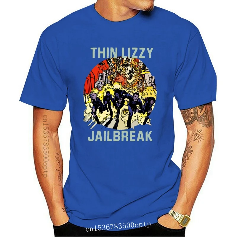 

НОВАЯ тонкая футболка Lizzy 'Jailbreak Explosion'-2021, официальная! Мужские летние футболки с коротким рукавом