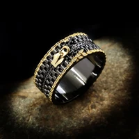 retro personality design zipper ring bohemian hand woven two color ring party jewelry bride gift punk style unique ring