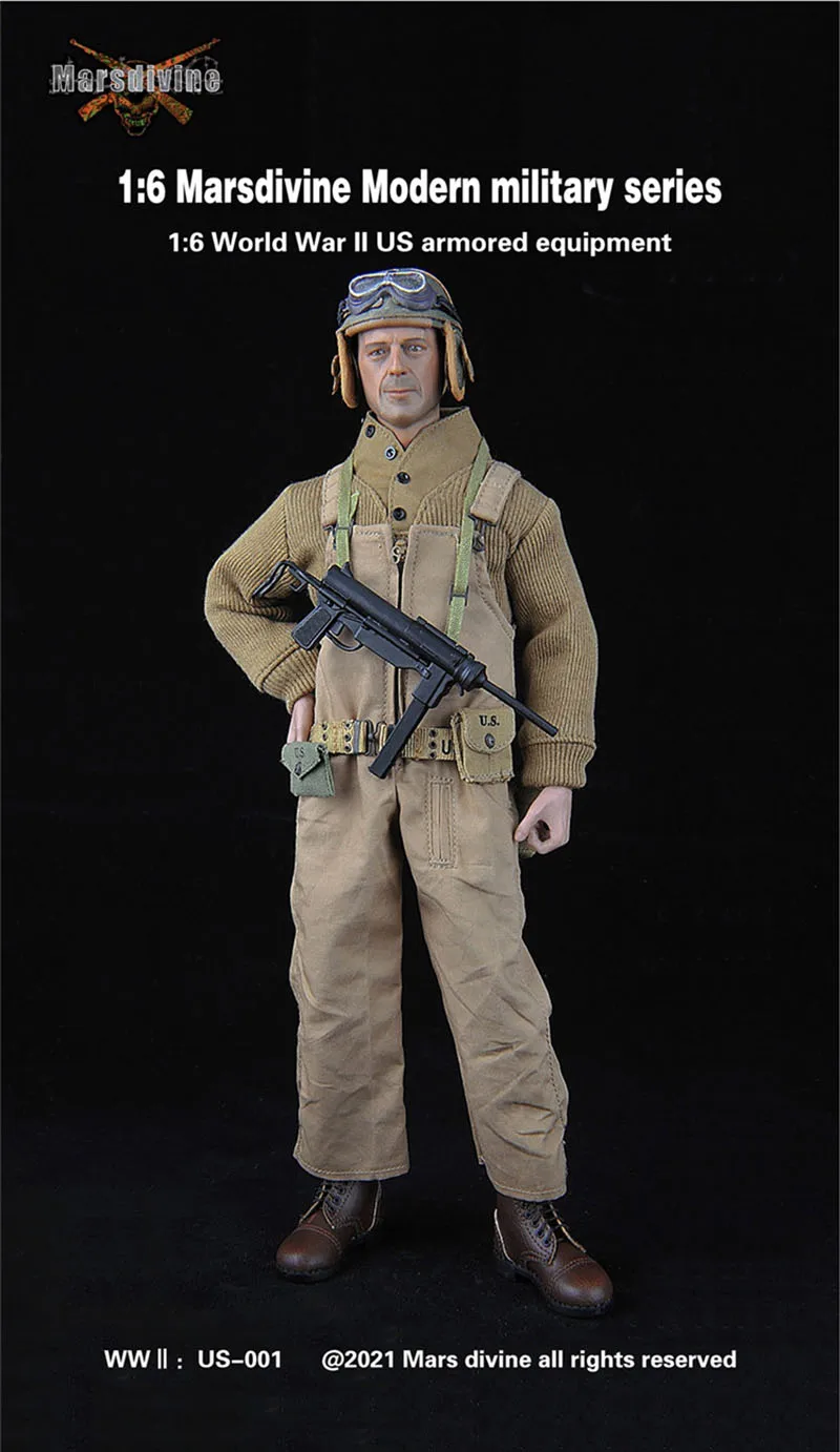 

U.S. Tank Armored Suit 1/6th US-001 God Of War Soldier Uniform World War Ii Series Clothes Fit 12" Male Action Figure Body Marsd