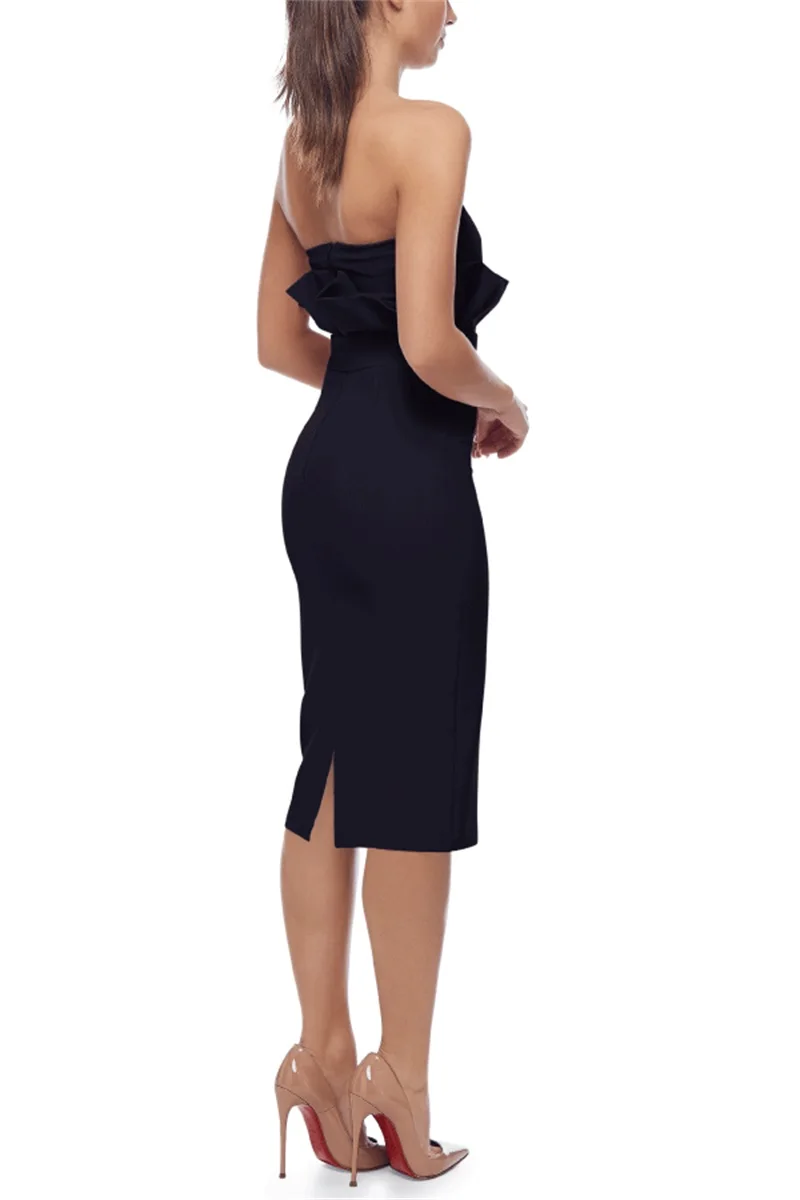 Элегантное женское Бандажное платье без бретелек сексуальные вечерние