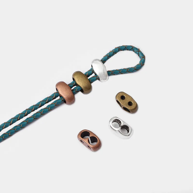 20 шт. круглые кожаные браслеты с двойными отверстиями 4 мм 5 мм|Ювелирная