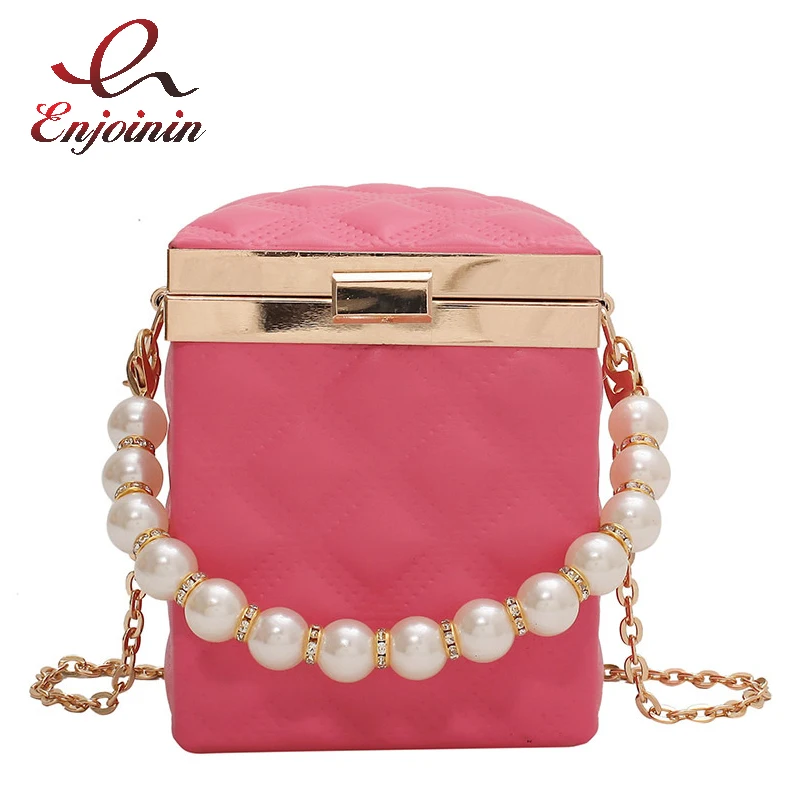 

Кошельки и сумочки в форме коробки с жемчужными ручками для женщин, роскошные вечерние ские сумки, Свадебный клатч, повседневная сумка на пл...