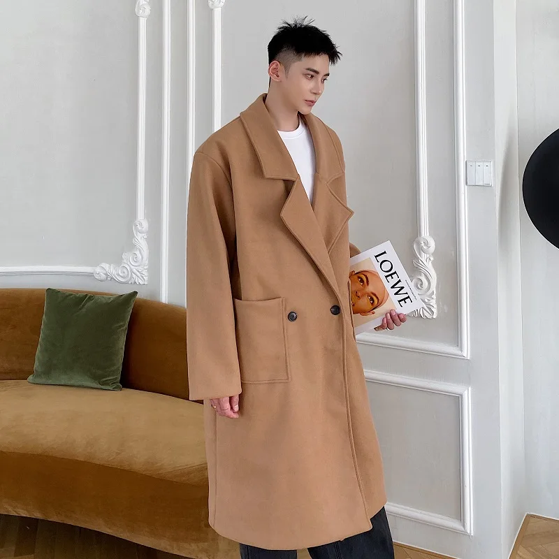 Мужская одежда средней длины двубортная Женская новое корейское свободное