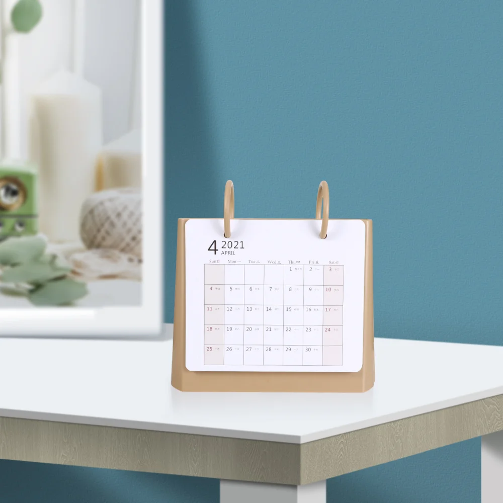 

1pc 2021 Desk Calendar Office Schedule Calendar Creative Desktop Ornament