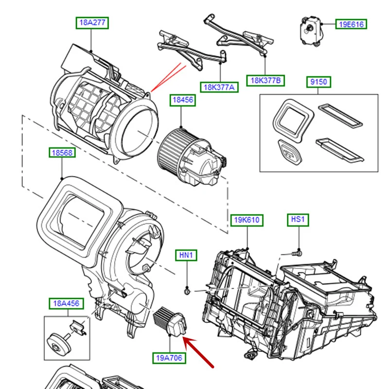 1 Pcs Heating Blower Motor Controlled for LAND ROVER FREELANDER 2 RANGE EVOQUE 6G9N19W575AA LR002685 | Автомобили и мотоциклы