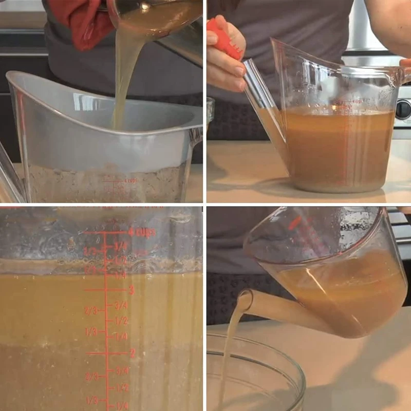 

Gravy Separator&Fat Separator Cup - with Strainer&Stoppers,Large Capacity Pot for Grease and Oil,1-2L