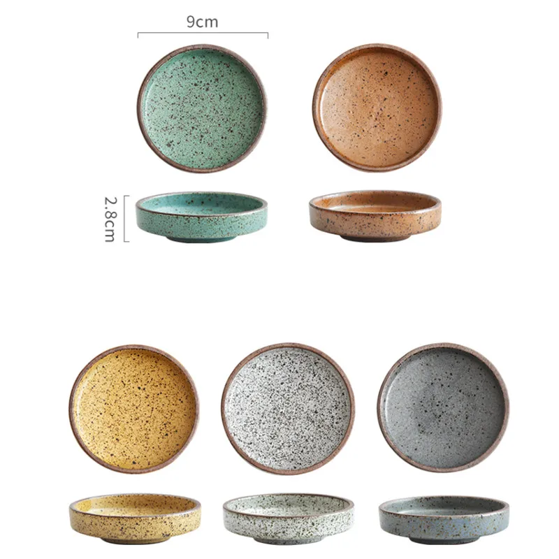 Японский Керамика круглая тарелка для соевого соуса небольшой приправа блюдо