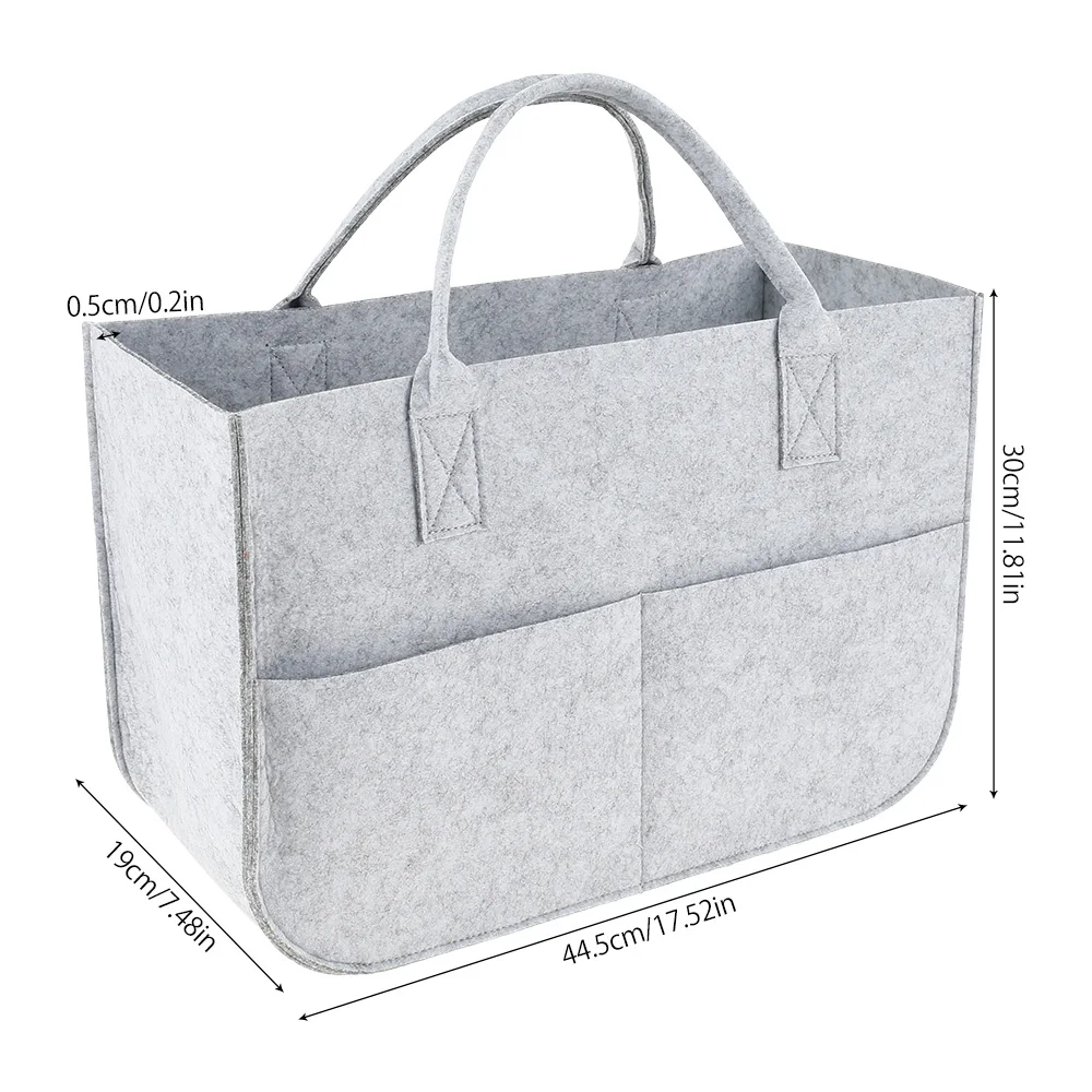 

Felt Bag Black Fireplace Wooden Bag Shopping Basket Cloths Basket Fire Wood Pocket Firewood Basket Newspaper Stalls Basket