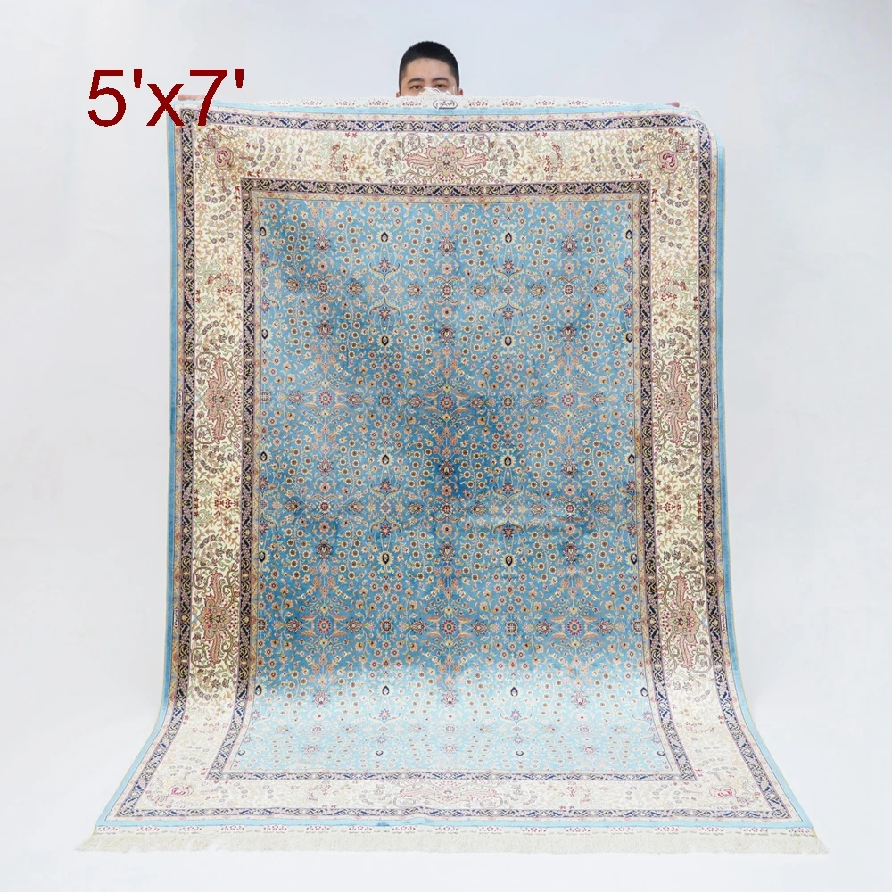Коллекция 5 х7 футов шелковый ковер ручной работы с узелком классический