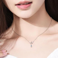 xiaoboacc moon zircon necklace for women korean fashion silver choker chains necklaces jewelry gift wholesale