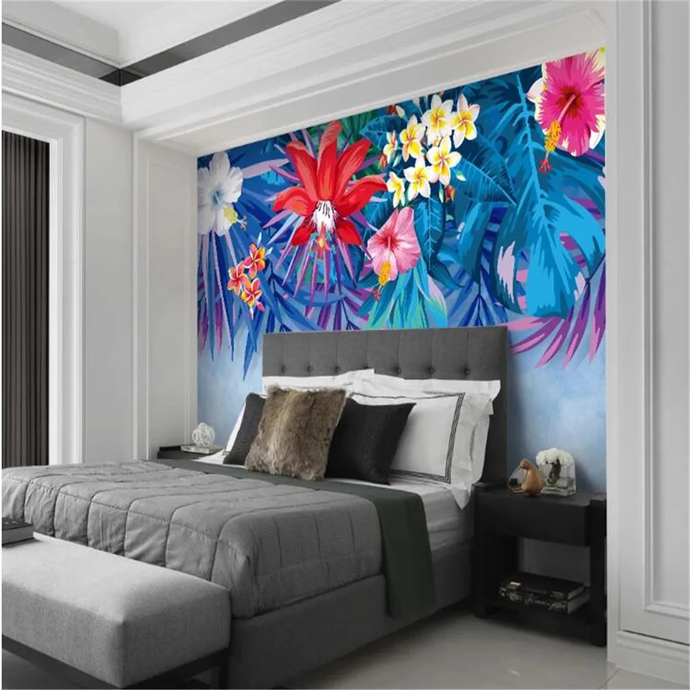 

Milofi custom 3D wallpaper mural hand-painted tropical rainforest plant landscape living room background wallpaper mural
