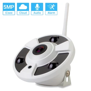 5mp wifi camera 1 7mm fisheye lens panoramic icsee onvif wirelesswired camera audio record motion detection xmeye cloud h 265x free global shipping