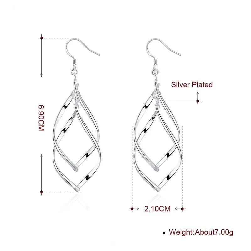 

2020 New Arrival 925 Silver Jewelry Women High Quality Long Earrings Hanging Drop Earring Jewelry earring aretes de mujer