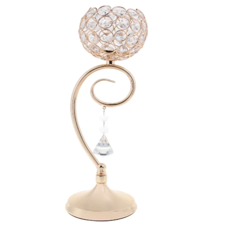 

Crystal Candle Holders Golden/Silver Home Cafe Pub BAR Coffee Table Decor Candlesticks Candelebra Mood Light Fixtures