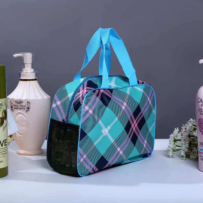 Blue cosmetic bag Высококачественный органайзер для мужчин и девочек с большой емкостью, туалетно-косметические принадлежности для мытья женской косметики, малогабаритные сумочки-косметички для дорожных принадлежностей - Color: Blue cosmetic bag