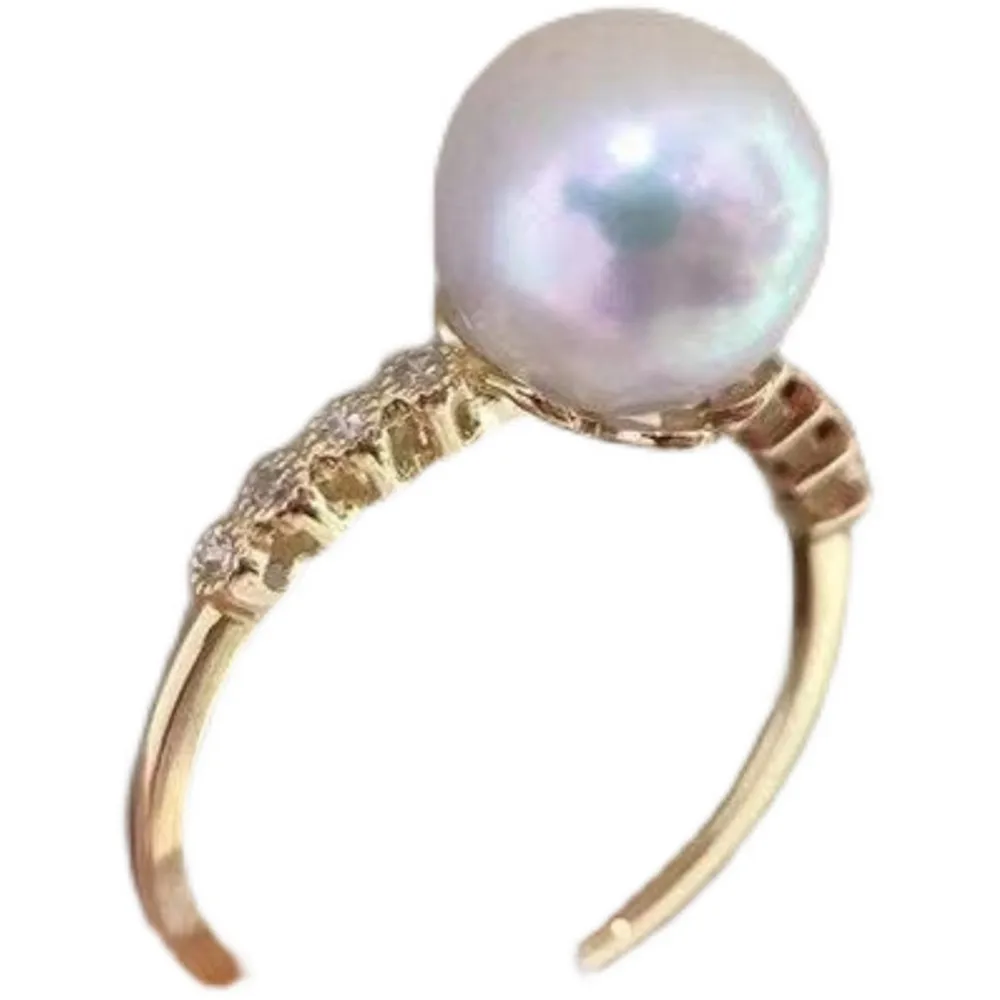 

Pearl Ring Settings, Fashionable Ring Findings, Adjustable Size 925 Silver Ring Jewelry DIY Making No Pearl