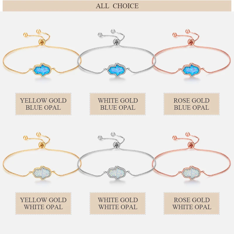 Женские браслеты Kaletine из стерлингового серебра 925 пробы с надписью &quotLucky Opal Hamsa Hand