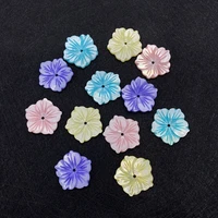natural shell carved flower shaped beads colorful 22x22mm jewelry diy making necklace earrings accessories ladies holiday gifts