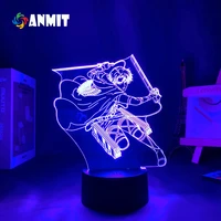 newest attack on titan acrylic 3d lamp levi ackerman for home room decor light child gift levi ackerman led night light anime