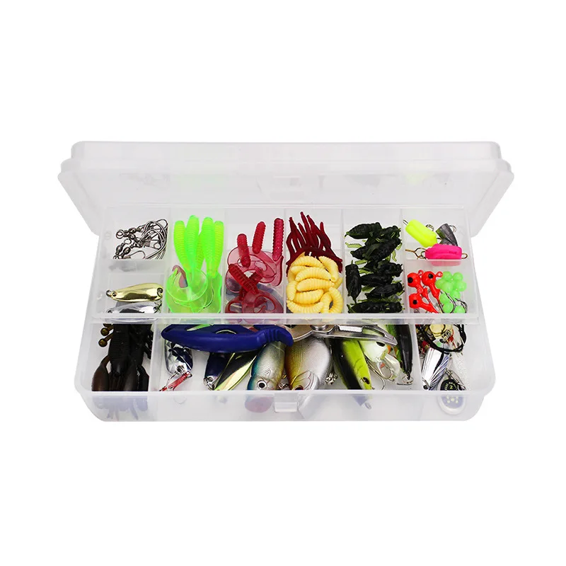 

Fishing Tackle Box Kit 101 Pieces Of Fishing Tools Multifunctional Fishing Tackle Box Hook Spoon Accessory Box Tool Set