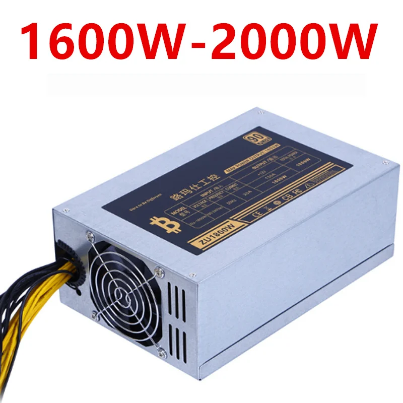 

New Miner PSU For ZUMAX 4U Single 12V 10*6Pin Mining Power Supply 1600W 1800W 2000W