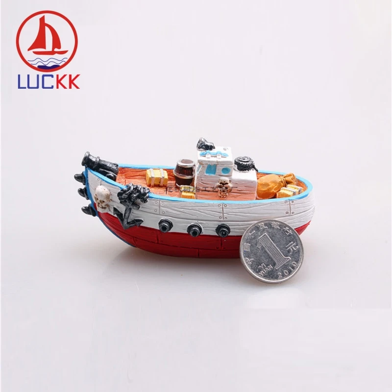 Пиратские корабли LUCKK из смолы 10 см набор 4 предметов мини украшения для аквариума
