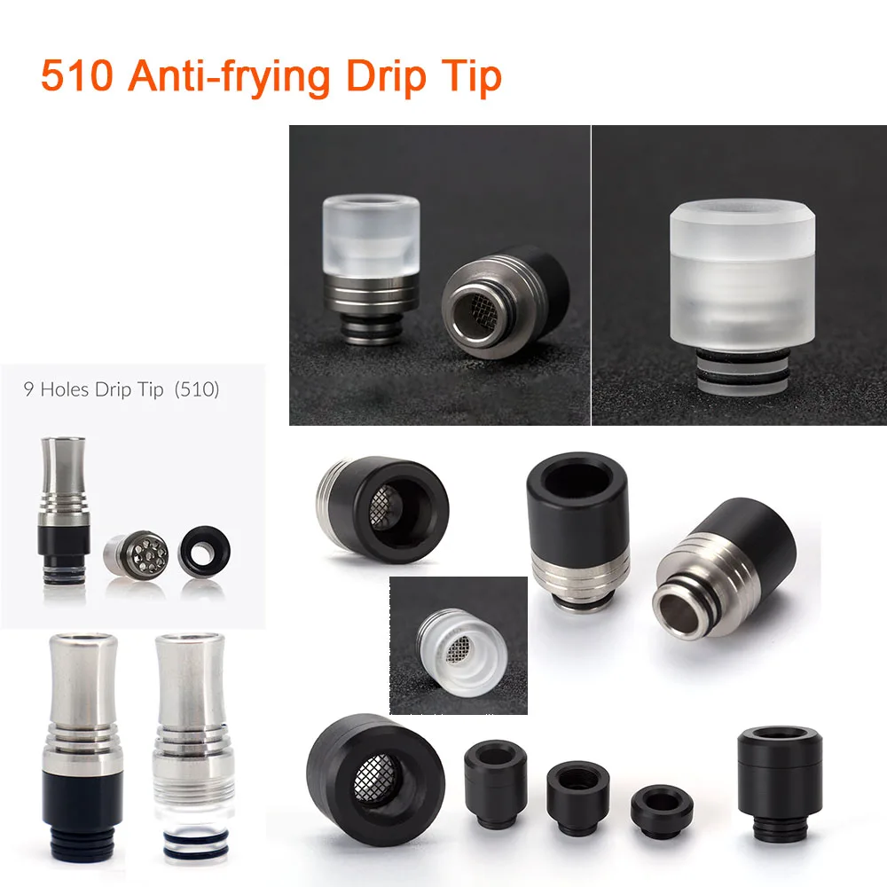 510 driptip анти Жарка семья капельного наконечника типа для QP дизайн GATA RTA/Wotofo STNG MTL