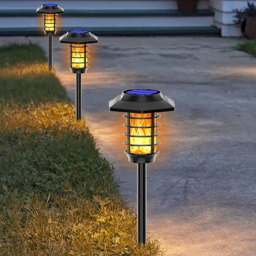 

LED Solar Flame Torch Lamp Outdoor Flickering Solar Garden Light Flame/White Light Waterproof Lamp Courtyard Path Lawn Spotlight