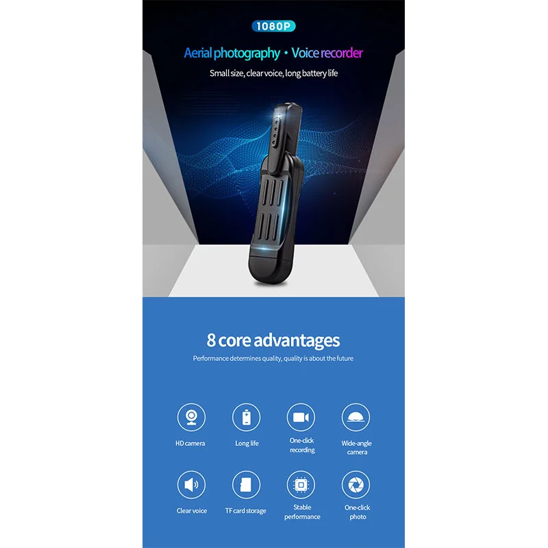 

JOZUZE T189 Mini Camera HD 1080P Camera Wearable Body Pen Camera Digital Mini DVR Small DV Camcorder Micro Camera Support 128GB