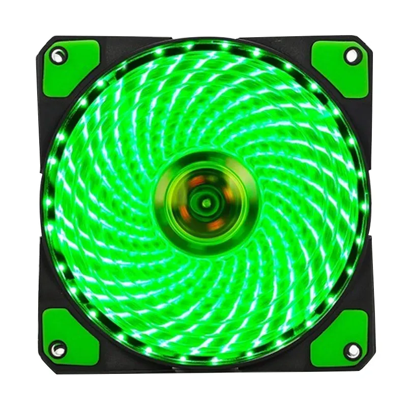 Green 1pcs 1/2 шт. 120 мм PC чехол Вентилятор охлаждения Супер Бесшумный компьютер светодиодный воздушный поток охладитель вентиляторы VDX99 - Цвет лезвия: Green 1pcs