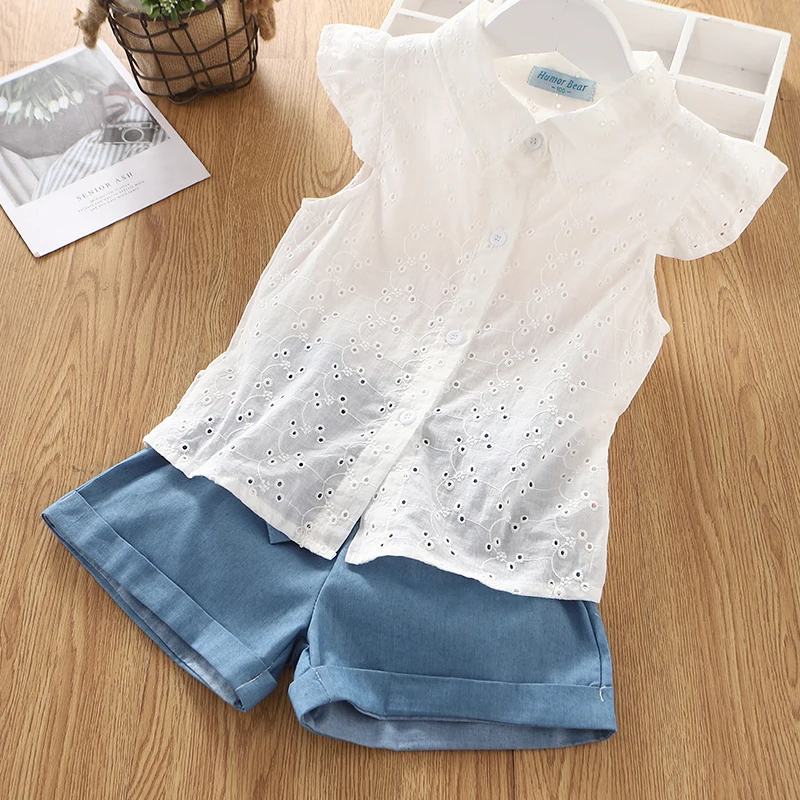 Humor Bear комплект одежды для девочек с бусинами милые топы девочки длинными