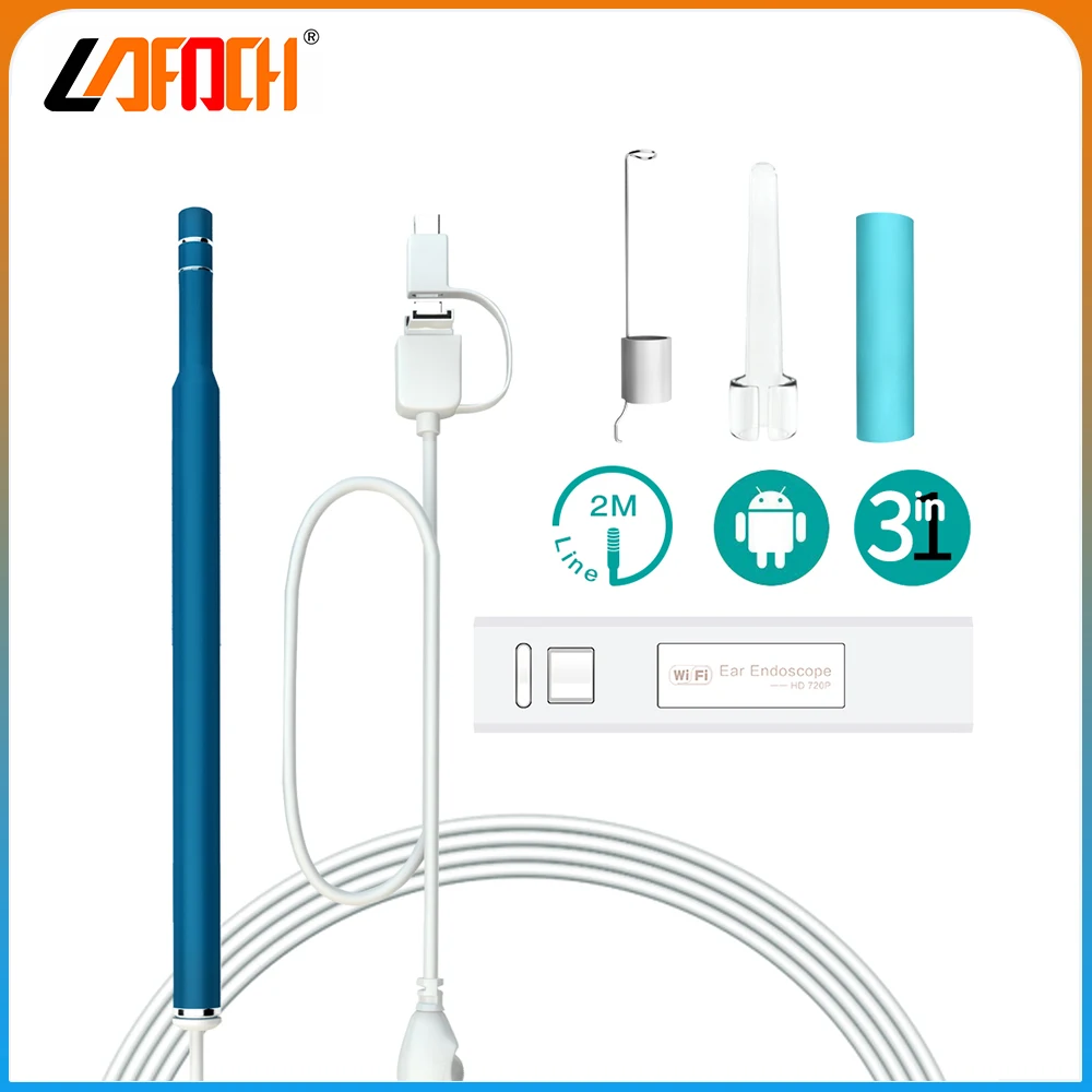 

5,5 мм Wi-Fi эндоскоп, отоскоп для ушей, камера для осмотра ушей, водонепроницаемая камера, Бороскоп, инструмент для удаления ушного воска для те...