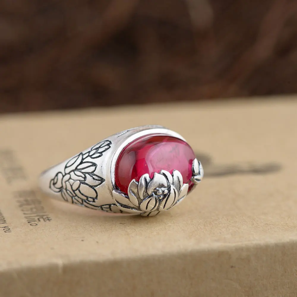 

FNJ 925 Серебряный Лотос kольцо в форме цветка для Для женщин ювелирные изделия 100% оригинальный чистый S925 стерлингового серебра кольца белого ...