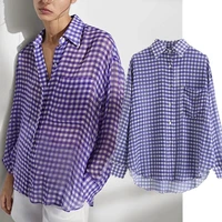 jennydave blouse women england style high street vintage plaid fashion blusas mujer de moda 2021 shirt women autumn casual