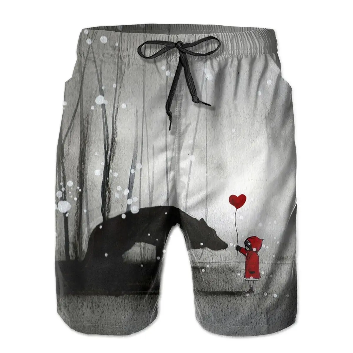 

Короткие мужские пляжные шорты для девочек и волков для серфинга, плавания, спорта, быстросохнущая сетка, красивые Саркастические модные шо...