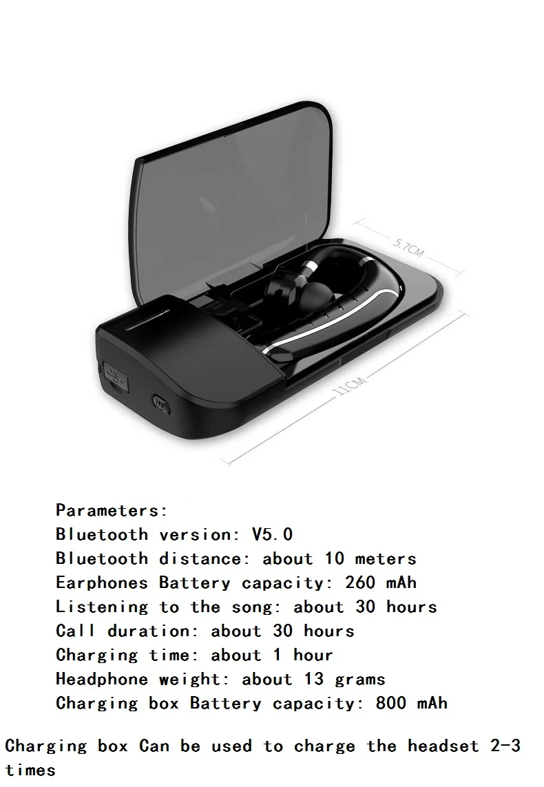 GDLYL Hands-free беспроводные Bluetooth наушники bluetooth-гарнитура наушники-вкладыши с микрофоном наушники чехол для IPhone Xiaomi