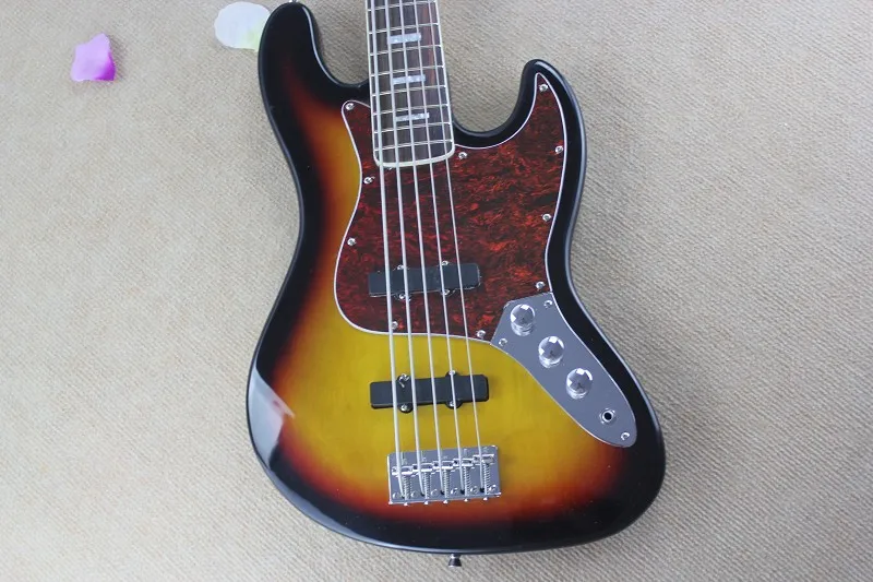 

Электрическая гитара бас джаз бас 5 струн Sunburst Цвет палисандр гриф 6 15