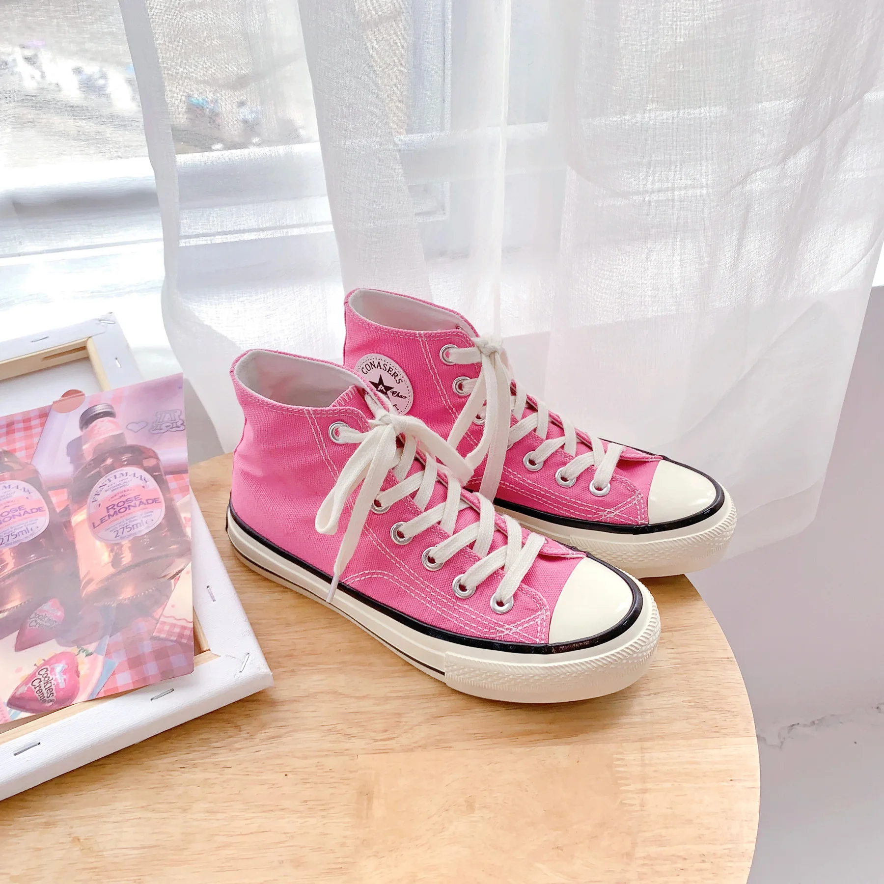 

2021 Spring Autumn High Top Flats High Quality Classic Women Canvas Shoes Female Athletic Sneakers Women Vulcanized Casual Shoes