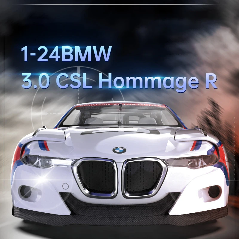 

1:24 BMWS 3.0 CSL Hommage R Le Mans Free Wheeling High Light Sport Racing Car Model Toy Diecast Metal Alloy Miniature Replica