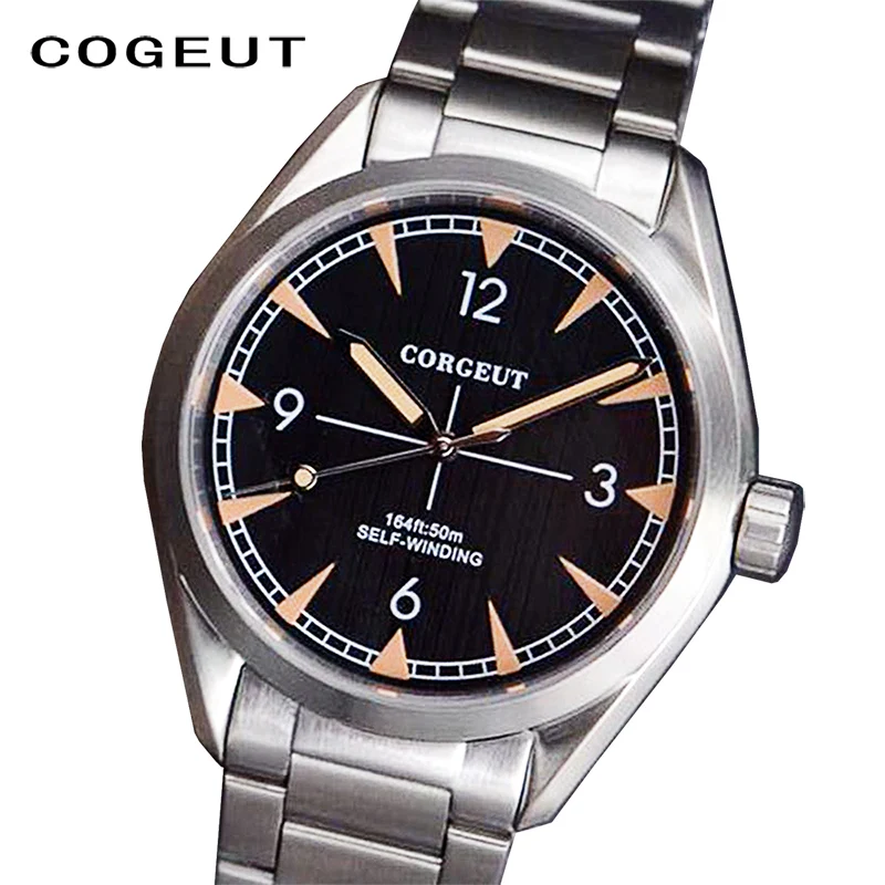 Мужские механические часы автоматические Corgeut люксовый бренд наручные 40 мм