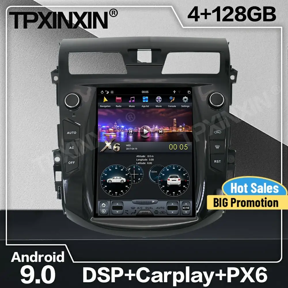 

128G Tesla Screen Android 9 Car Radio 2 Din Stereo Receiver For Nissan Teana Altima 2013 2014 2015 2016 2017 GPS Audio Head Unit
