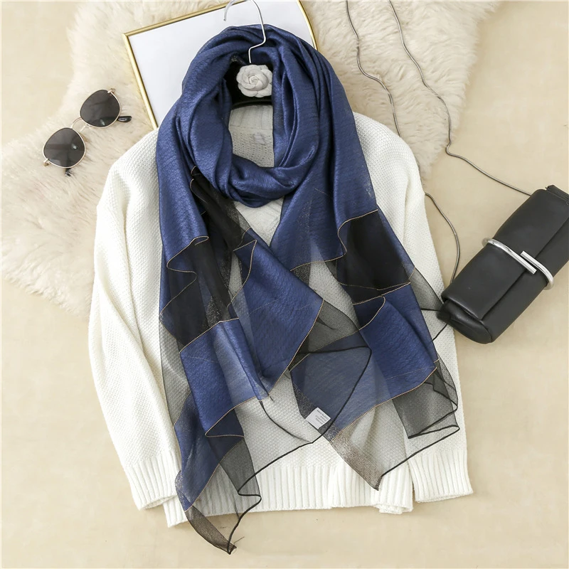 

Women Chiffon Scarf Solid Foulard Femme Fashion Shawls Wraps Silk Bandana Head Scarf Hijab one