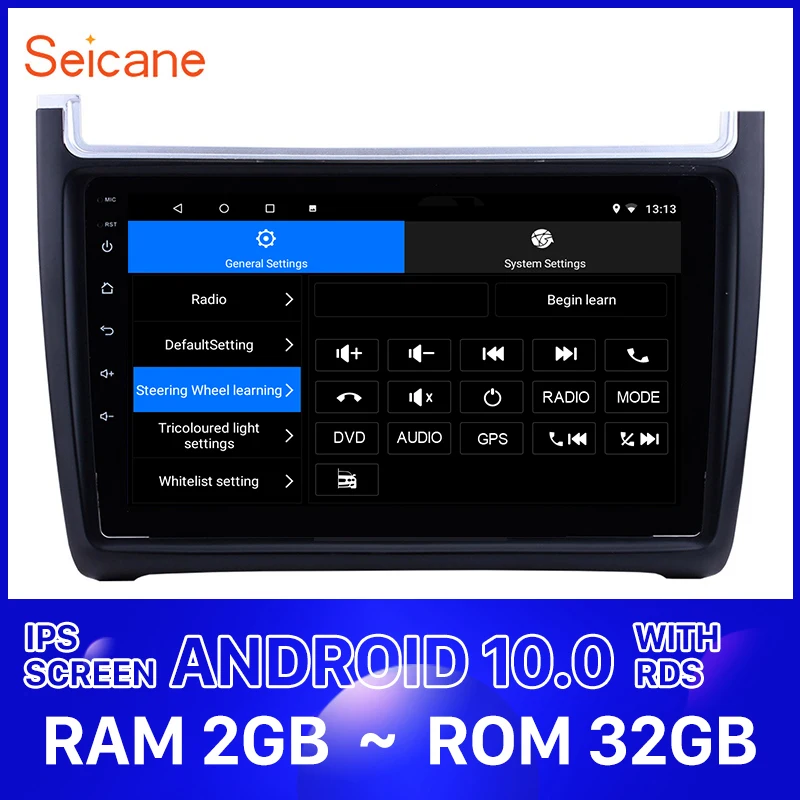 Seicane Android 10 0 IPS Автомобильный GPS навигатор автомобильное радио для 2012-2015 VW Volkswagen Polo