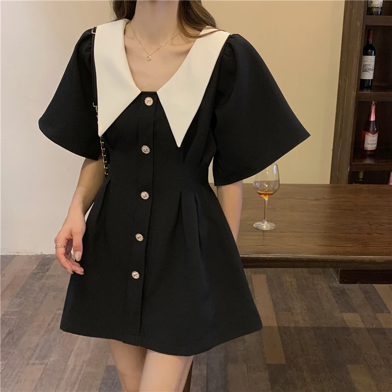 

2021 New Summer Kawaii Dress Women Vintage Elegant Party Dress Female Japanese Lolita Sweet Dress Short Sleeve Dress